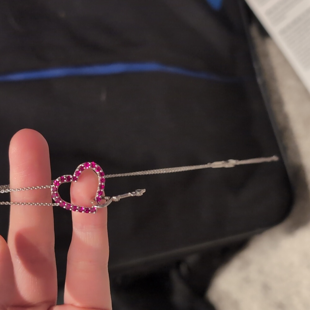 Heart With Key Ruby Necklace - image 2